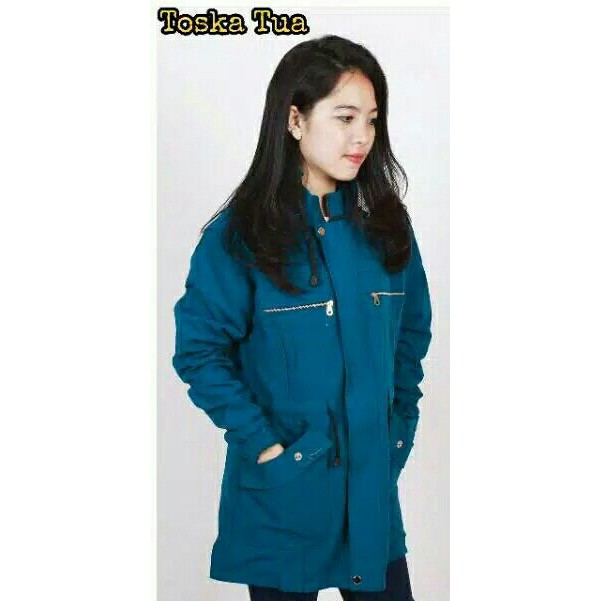 [BAYAR DI TEMPAT/COD] Jaket Parka Wanita Cotton Canvas Premium