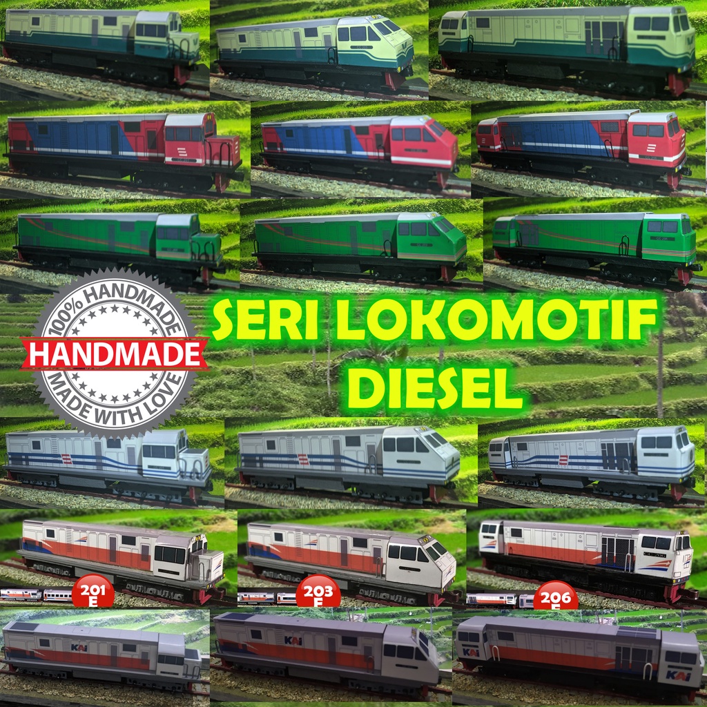 Kereta Api Indonesia Seri Lokomotif (Handmade)