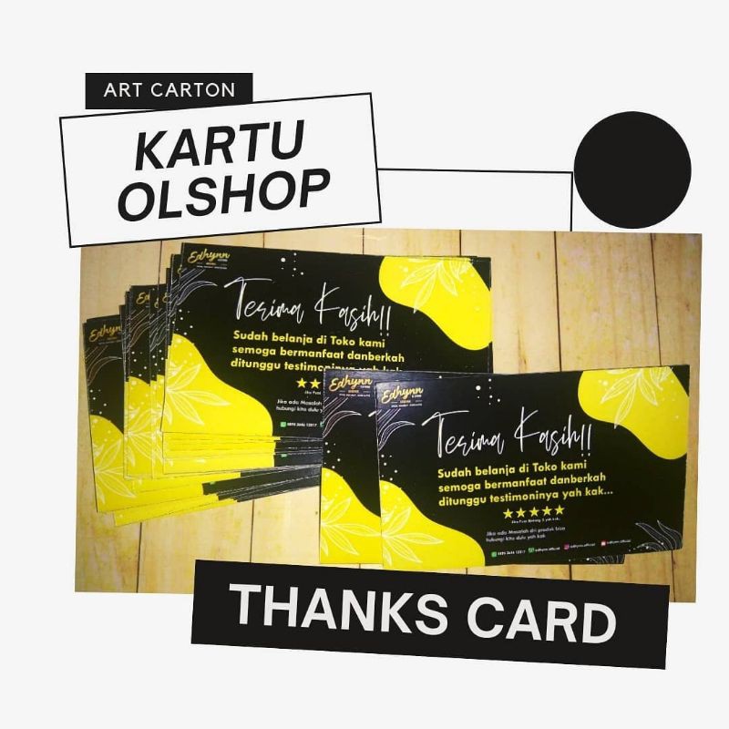 

/kartu ucapan olshop //thanks Card/kartu olshop/cetak Kartu Nama/art Carton 260 FREE DESAIN