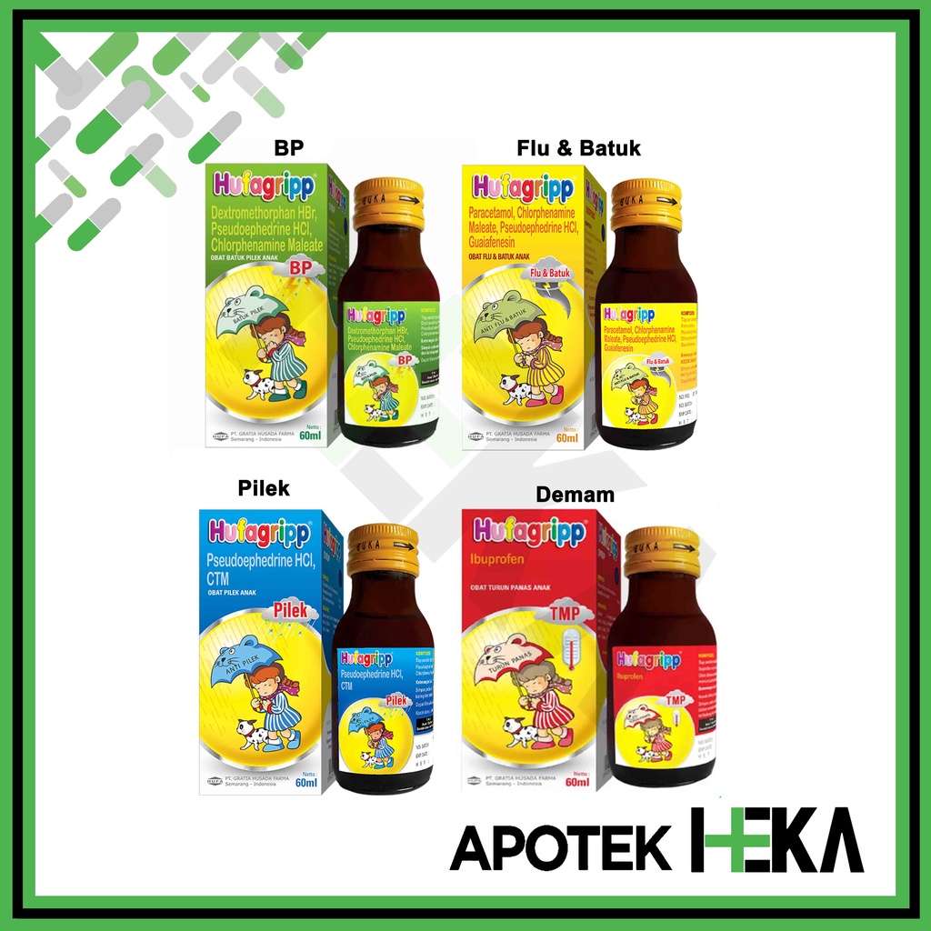 Hufagripp Hijau Kuning Biru Merah 60 ml - Sirup Hufagrip Anak (SEMARANG)