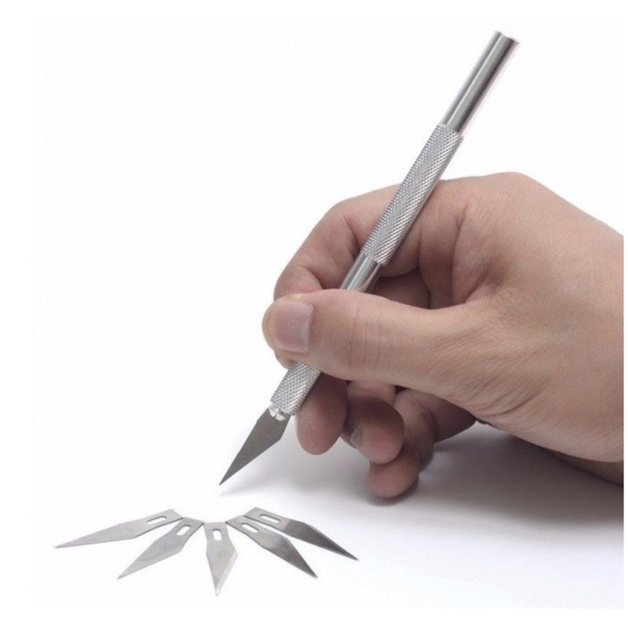 

Precision Art Craft Hobby Knife + Refill 4 Blade Crafting Gundam Metal