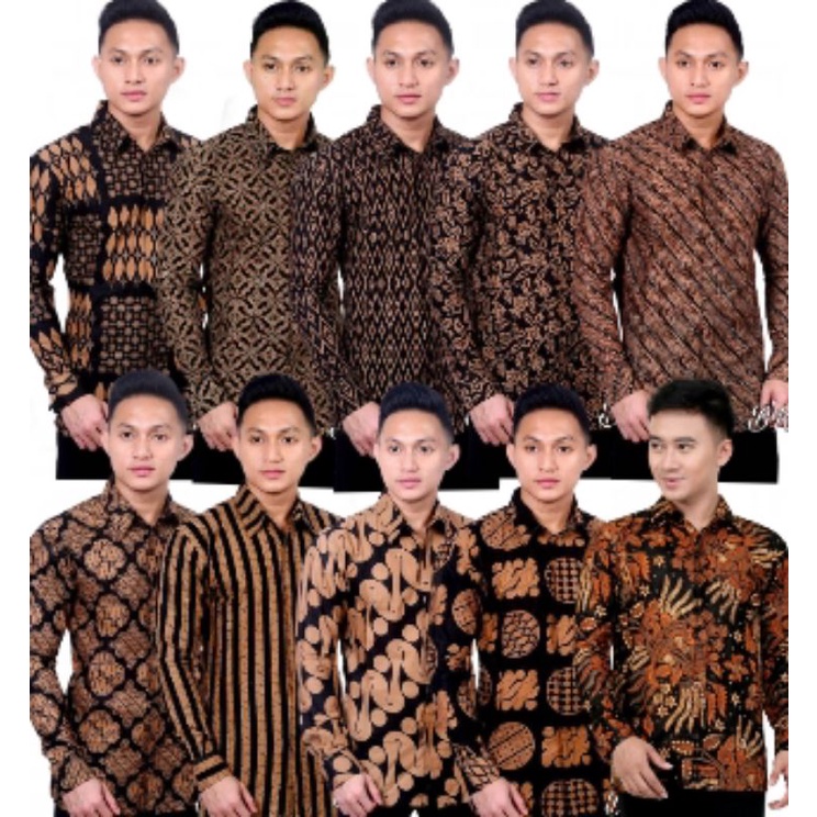 0Pakaian Pria Pakaian Tradisional Atasan Tradisional Batik Pria Kemeja Batik