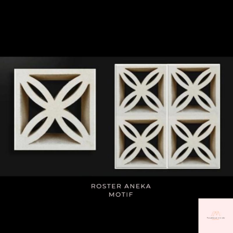 Roster beton minimalis motif kawung