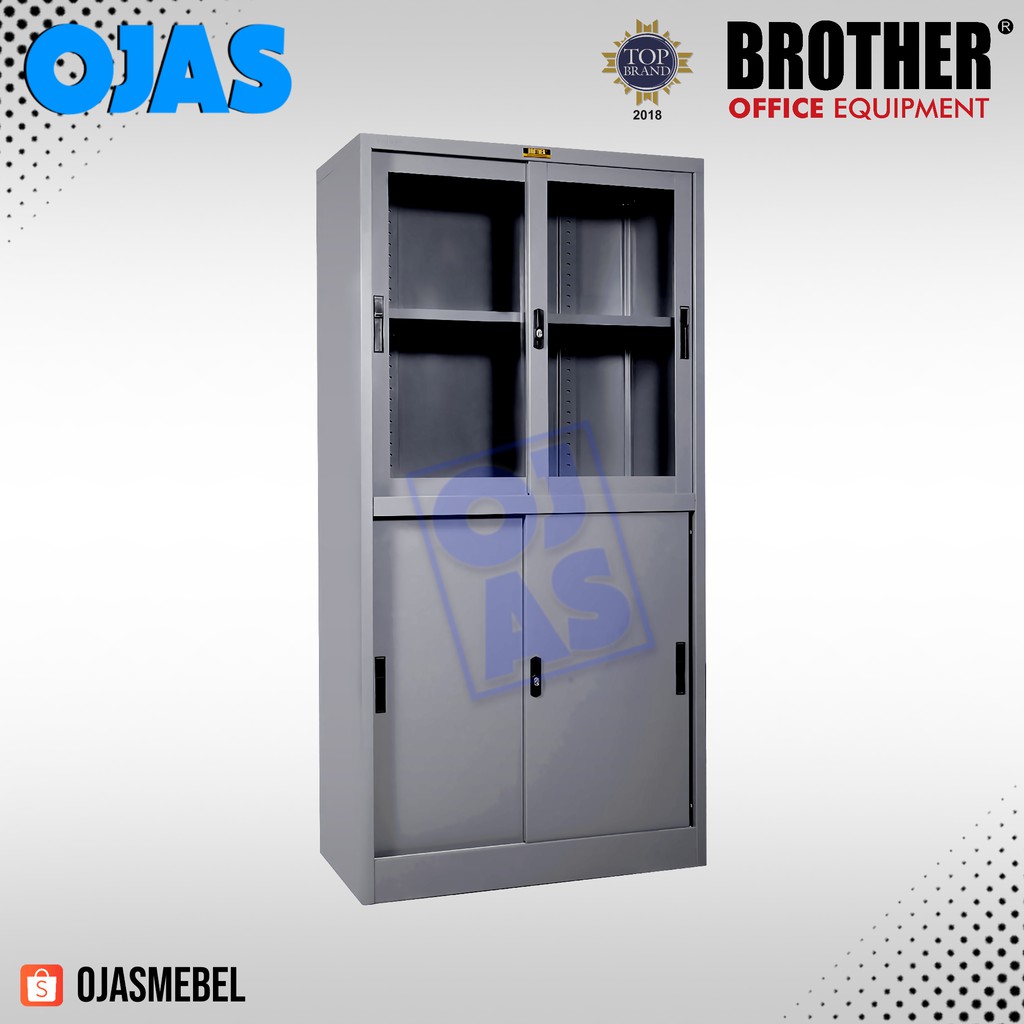 Lemari Arsip Besi Tinggi Sliding Kombinasi Brother B308