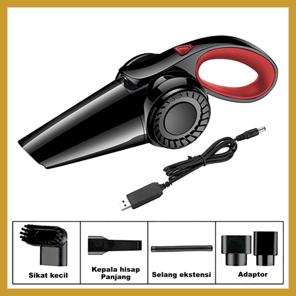 Vacuum Cleaner Penyedot Debu Mobil Portable Vacum Mobil Hitam GOSHOP88