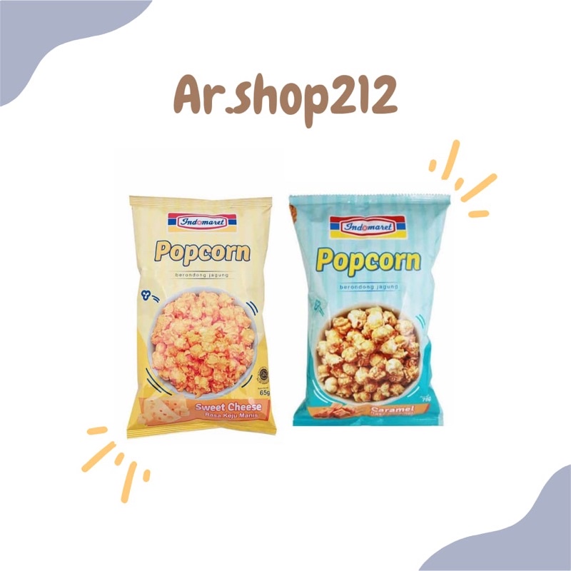 

Popcorn indomaret Caramel 75gr Keju 65gr