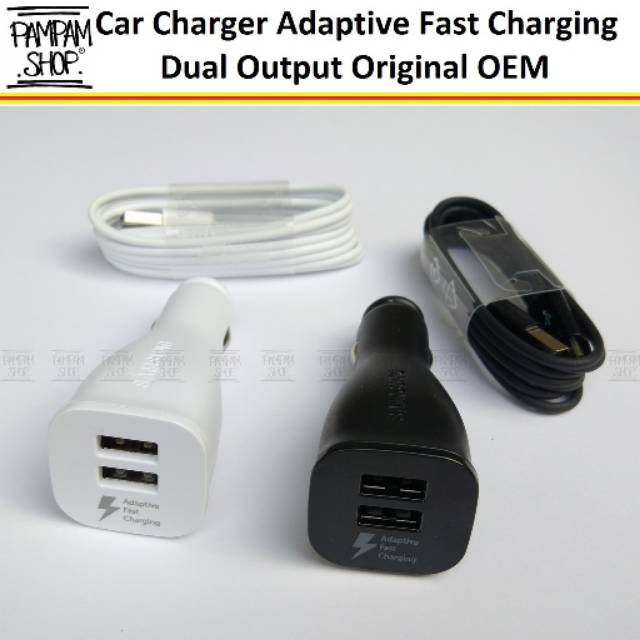 Car Charger Adapter Samsung Adaptive Fast Charging 15W Original Dual 2 Output Port