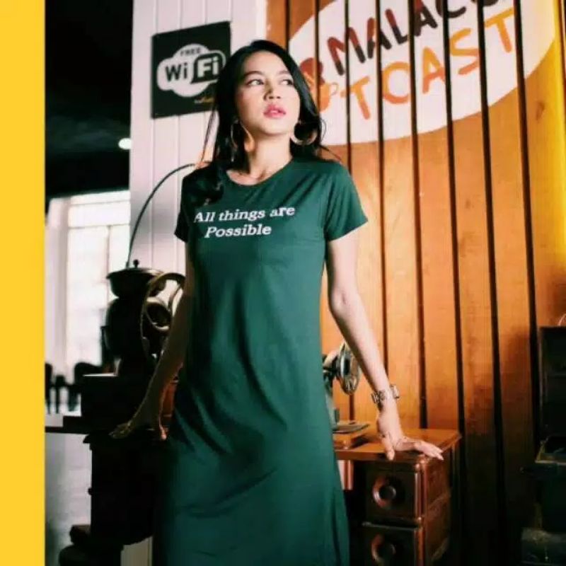 dress / daster bahan kaos wanita casual bergaya