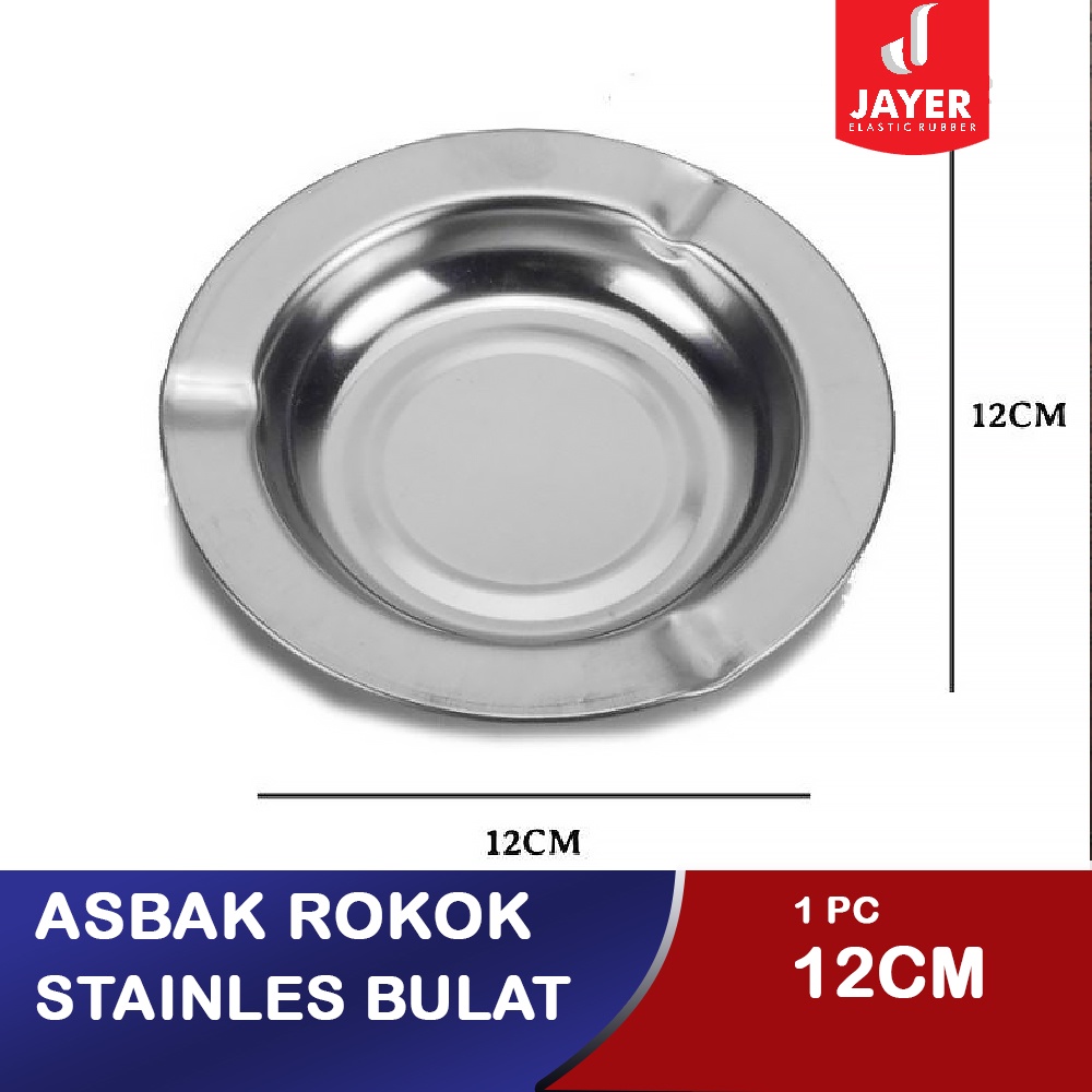 ASBAK  ROKOK BULAT STAINLES 12CM / Tempat Abu rokok bahan Stainless