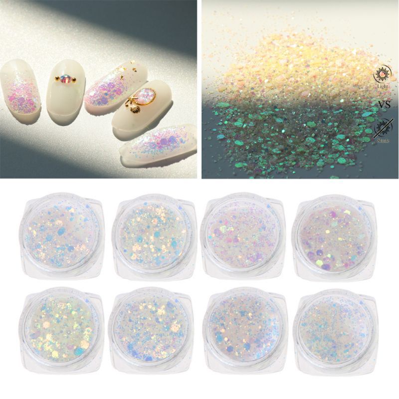 Siy Bubuk Mika Uv Resin Glitter Reaktif Berubah Warna Untuk Diy Perhiasan