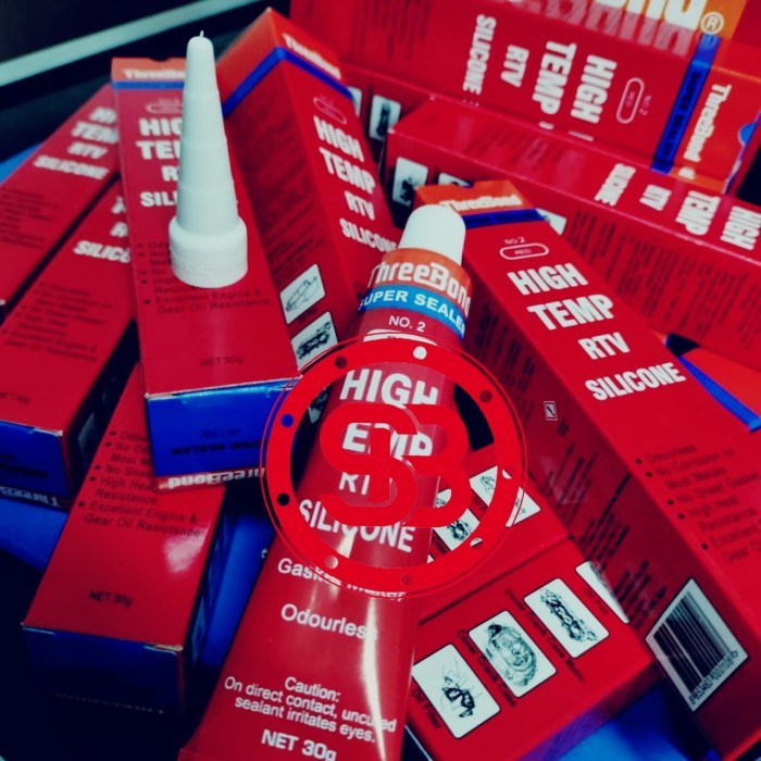 

Lem Threebond SUPER SEALER No.2 HIGH Temp RTV Silicone Red Merah 30gr / 30 gr