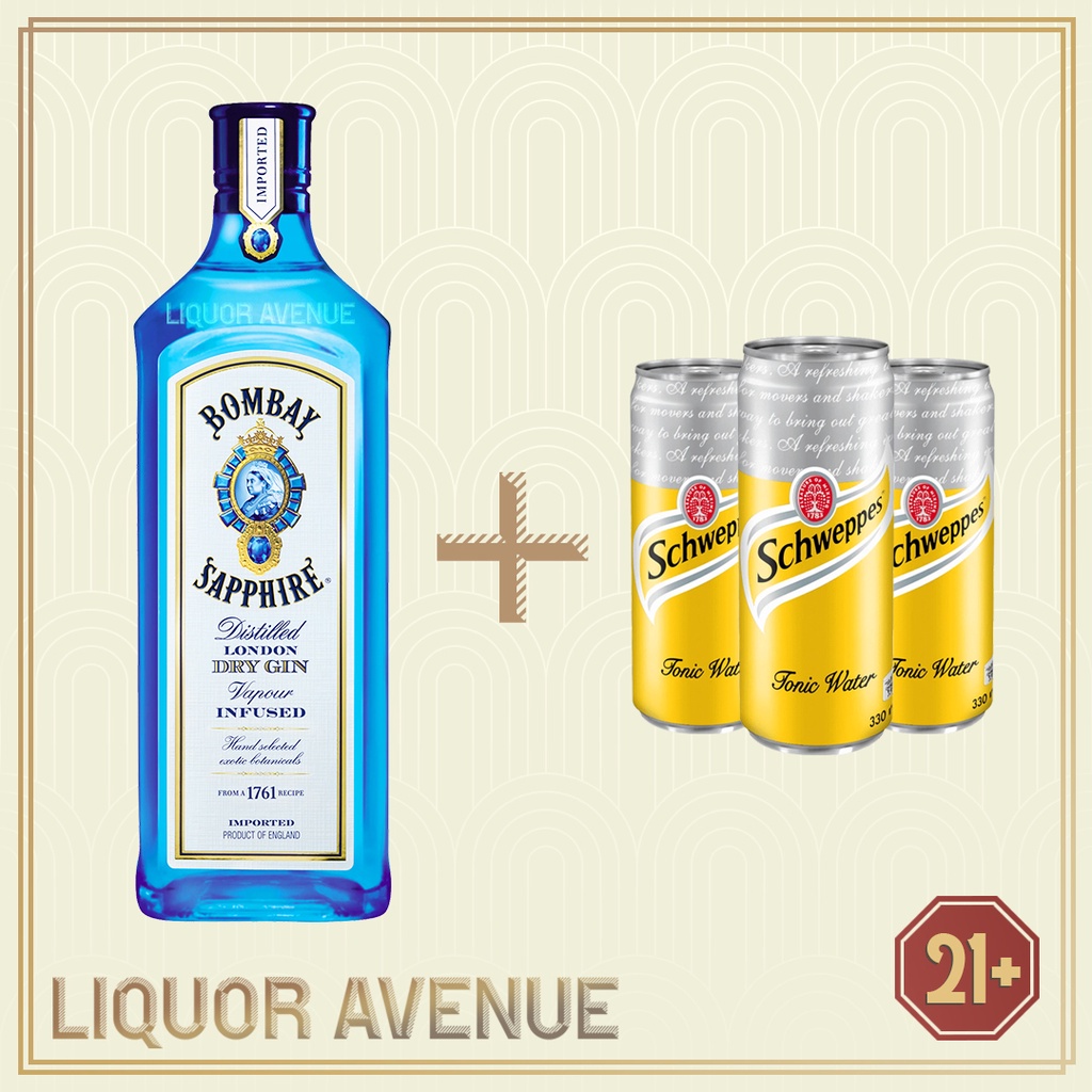 Jual Bombay Sapphire London Dry Gin 750ml 3 Can Tonic Water Shopee