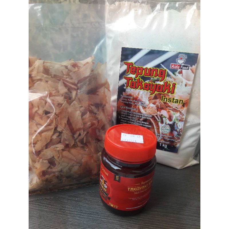 

paket takoyaki (tepung aidafood 1 kg ,saos ,katsubushi)