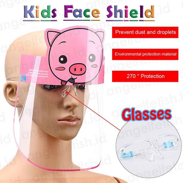 Face Shield Anak Karakter Model Kacamata