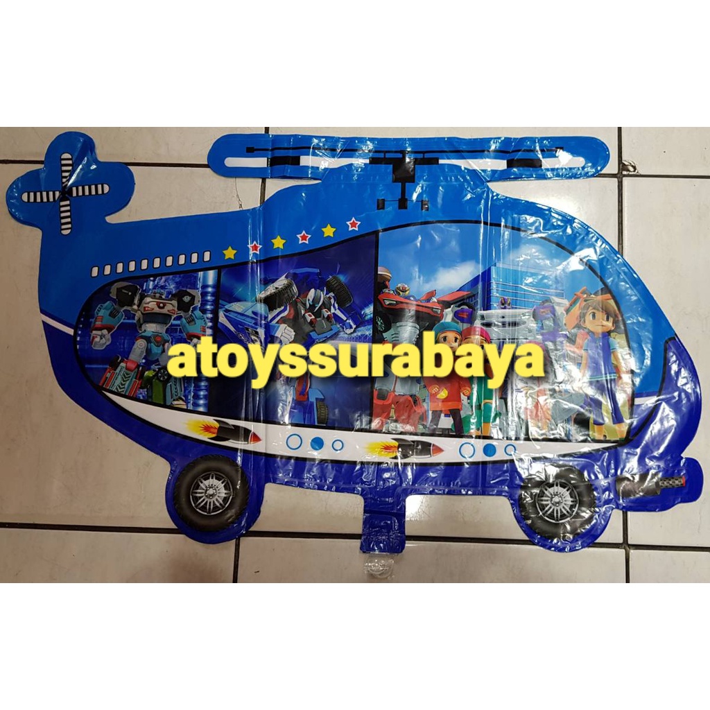 HELIKOPTER ROBOT (BALON GAS/FOIL/TERBANG/KARAKTER)