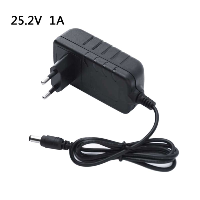 Adaptor Power Supply Pengisi Daya Baterai Lithium Dc25.2V 1a Untuk Perangkat Pijat Us / Eu Plug