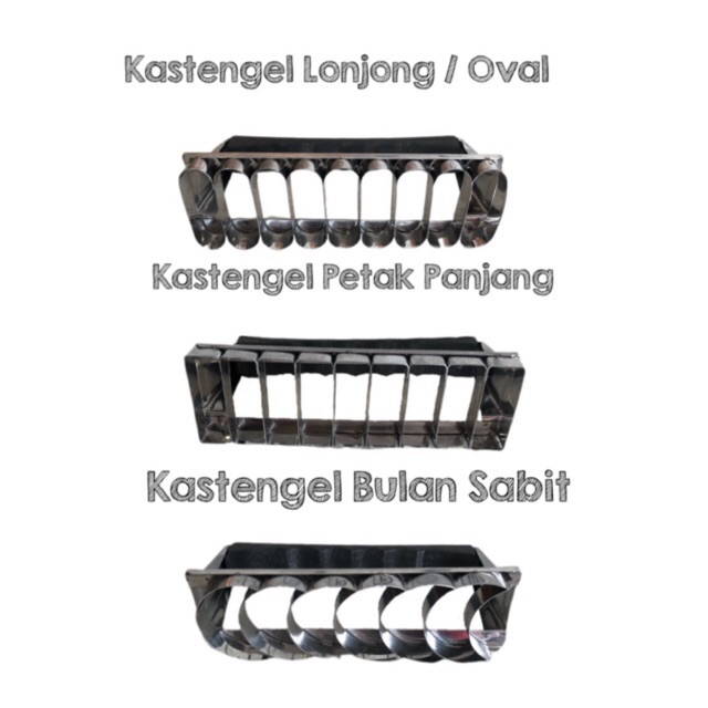 Cetak Cetakan Kue Kastengel Bulan sabit panjang lonjong