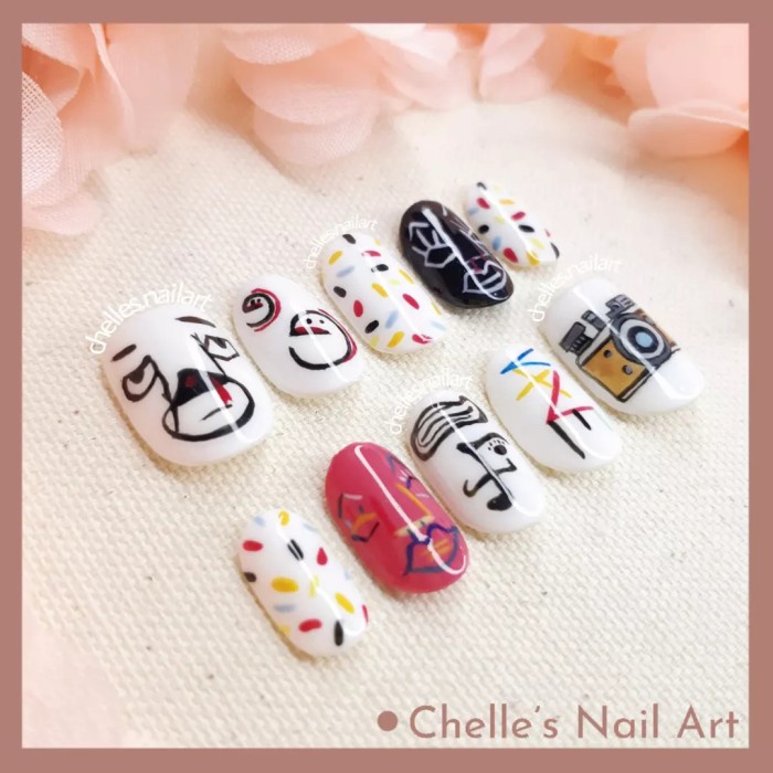 BTS Taehyung Artwork Nails Custom Fake Nails Kuku Palsu Handmade Murah