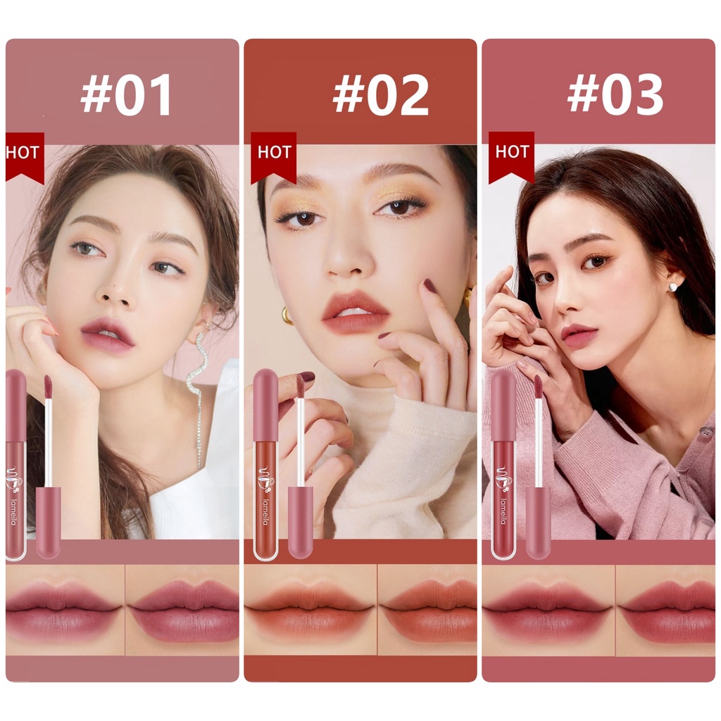 GIRLSNEED77 LAMEILA 1041 LIP GLAZE - Lipstik Cair Lipstick Lip Gloss Matte Lipgloss Lipglaze Liptint Murah Medan LAMEILA Lipcream Medan Bisa Grosir Ecer