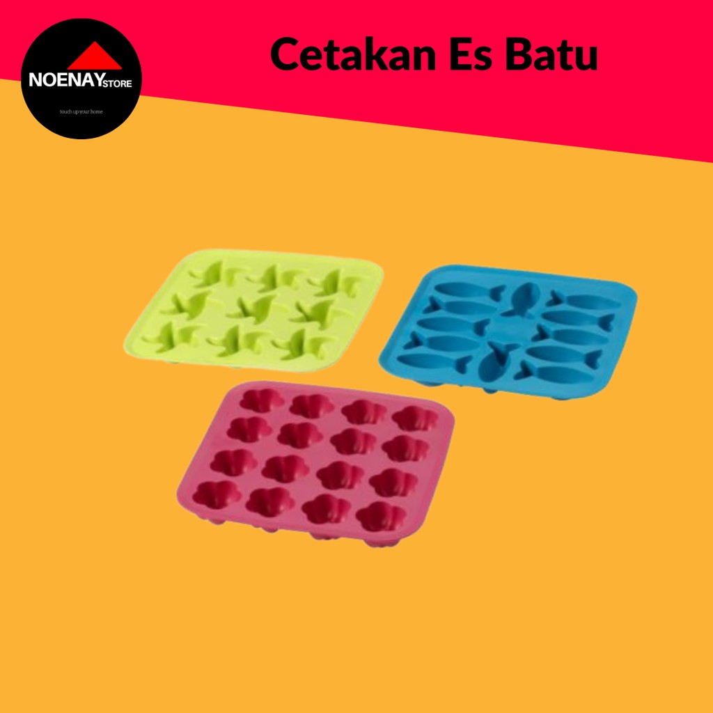 Cetakan Es Batu, hijau/Merah Muda/Toska