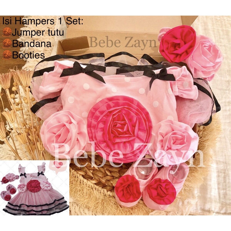 {BEBE ZAYN} Hampers baby/ hampers bayi/ baby gift/ kado bayi/ baby newborn/ Baby Girl/ Flowery Dress Set-Flowerist Soft Pink