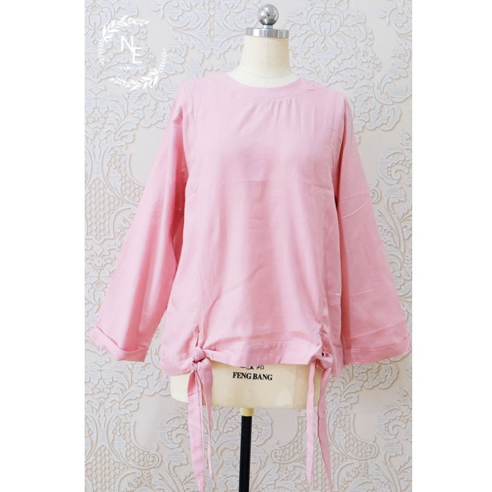 BAJU ATASAN BASIC BLOUSE WANITA MUSLIM & CASUAL - NANA TOP-PINK