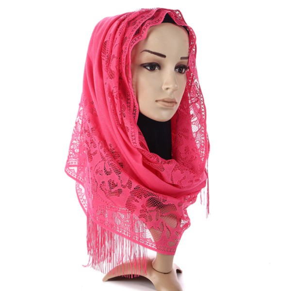 Syal Hijab Panjang Lace Hollow YL