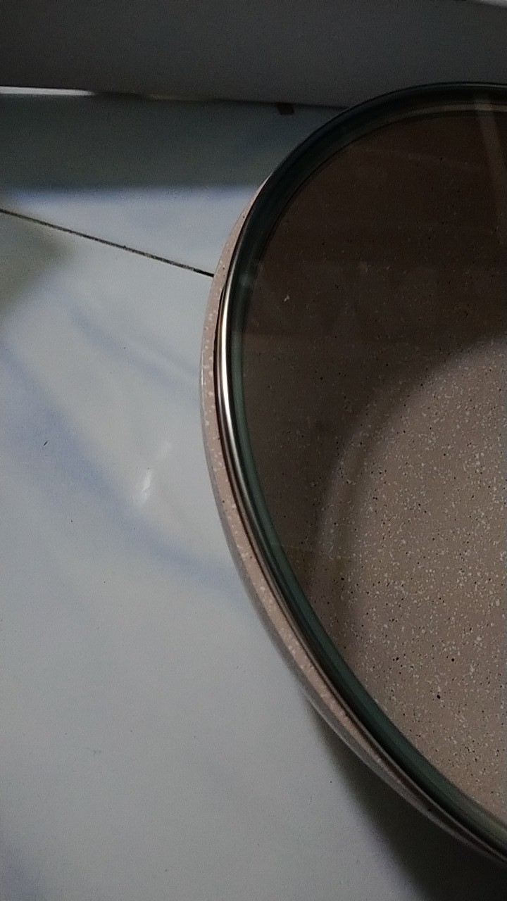 Bolde Wok 26 Cm Tutup Kaca- Wajan Keramik Granite Beige