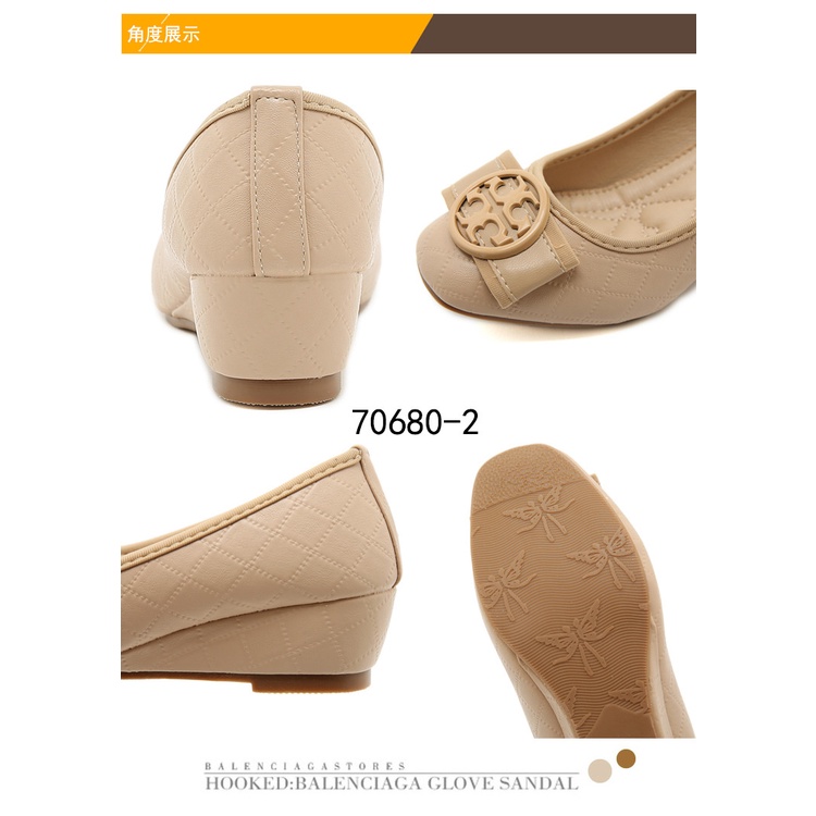 Logo Bow  Leather Wedges #70680-2