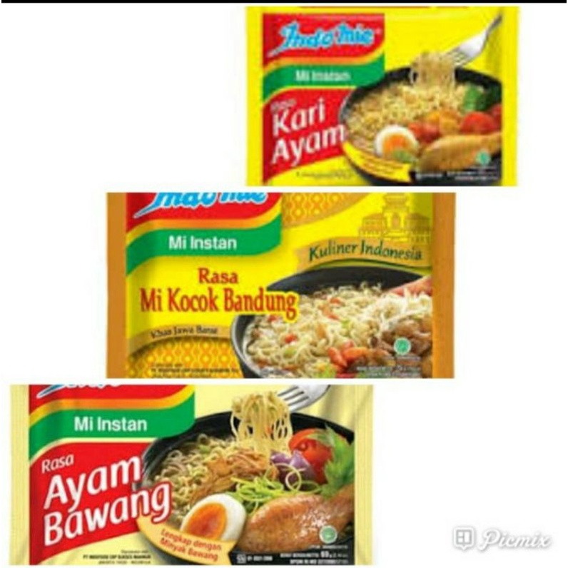 Indomie Kuah Ayam Bawang,indomie mie kocok bandung, indomie kari ayam, indomie seblak hot jeletot