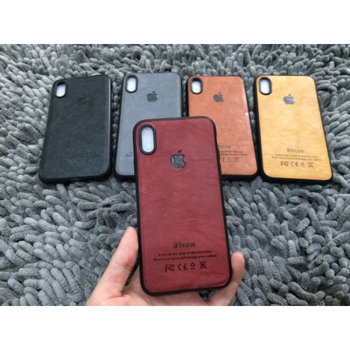 Case Kulit Iphone X /10 Leather Soft Casing Karet Lentur SIlicon