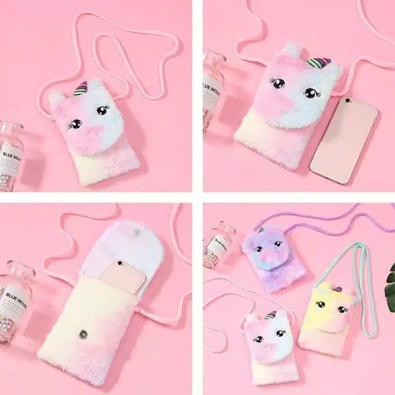 tas selempang hp unicorn/tas selempang anak lucu/tas hp anak/tas pinggang unicorn import