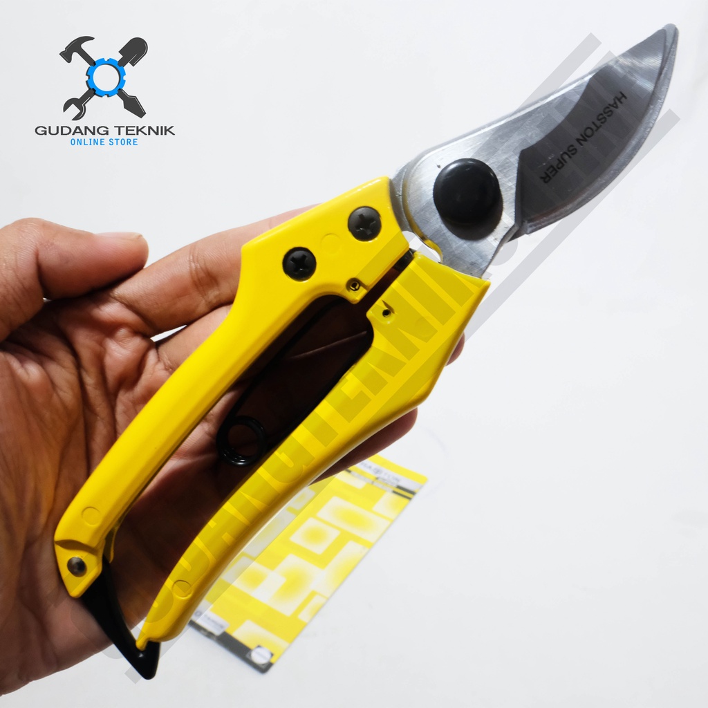 Hasston 1353-001 / Gunting Dahan Prohex Hasston Ranting Bunga Tanaman Pohon Stainless Steel Bonsai Teflon