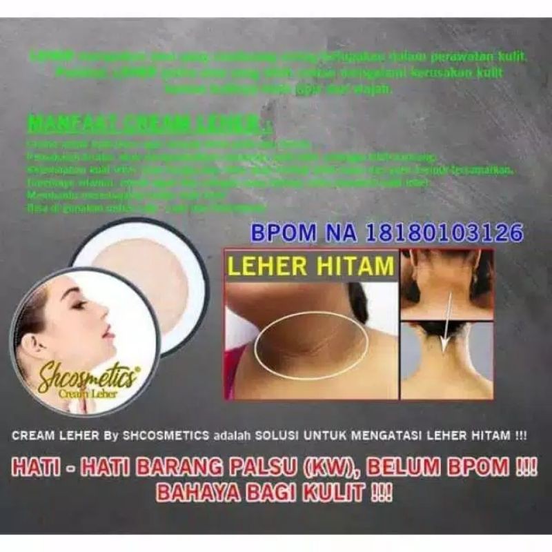 Cream Pemutih Leher cepat ORIGINAL 100% RESMI BPOM Cream  Perontok daki Ampuh