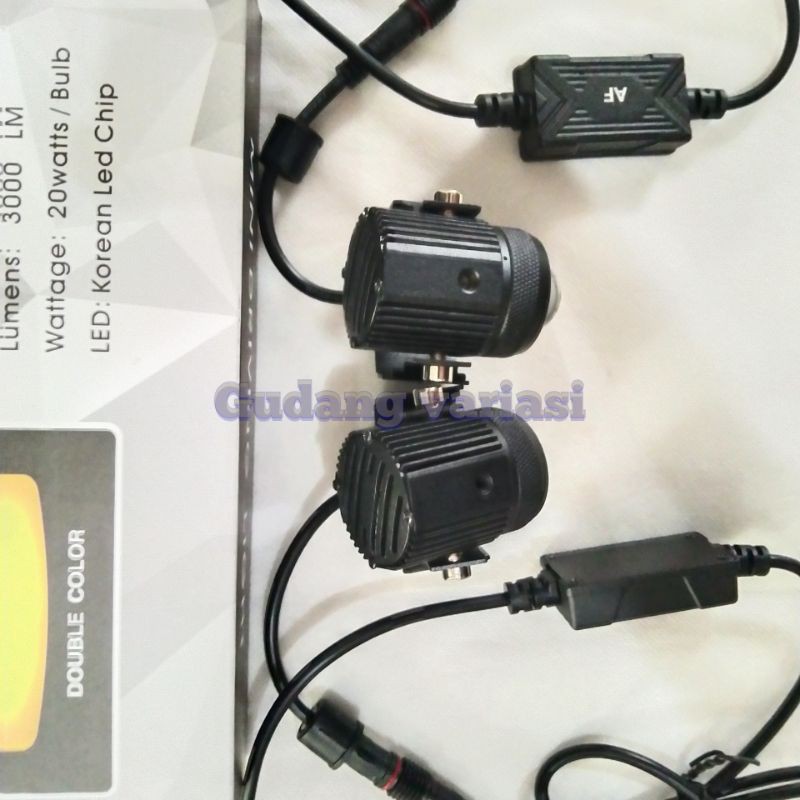 ( PROMO 2 PCS )Lampu tembak Sorot Laser GUN D2 mini driving LIGHT SUPER TERANG HI LO  motor mobil PUTIH - KUNING BALLAST