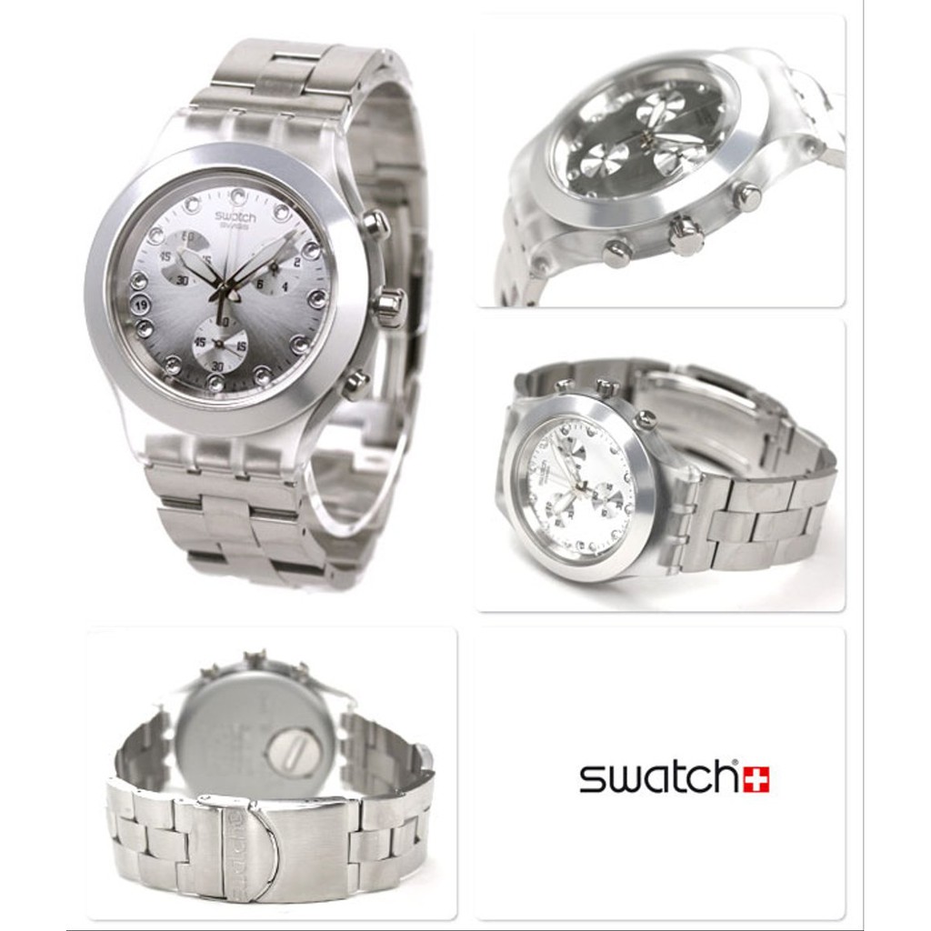 SWATCH SVCK4038G Jam Tangan Pria Original Full-Blooded Silver