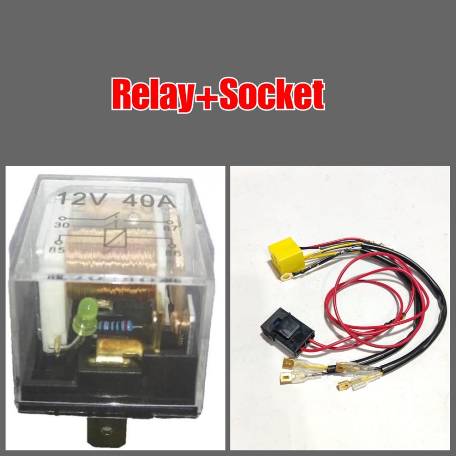 SOKET KABEL RELAY KLAKSON SATU SET RELAY PLUS SOKET KLAKSON SEPAKET