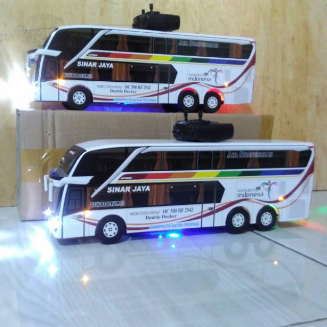 Miniatur Bus Sinar Jaya Full Lampu RC