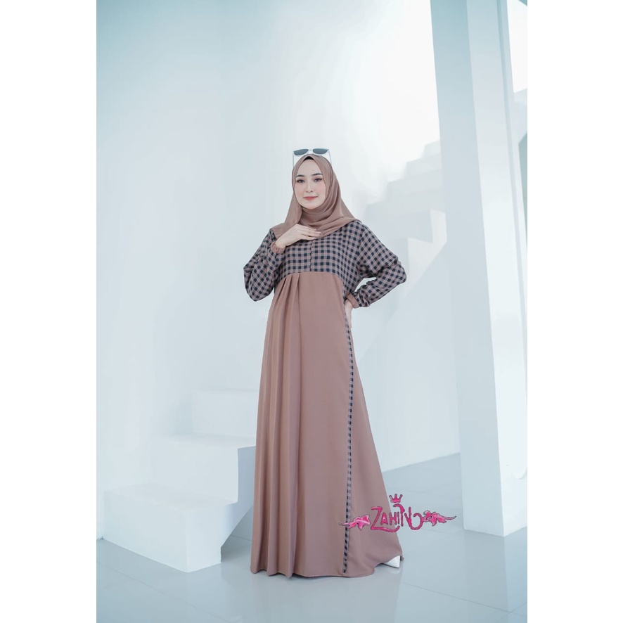 Gamis sandra &amp; vania original  by ZAHIN terbaru dress maxi itycrepe salur mix xhakila tiffany syari busui