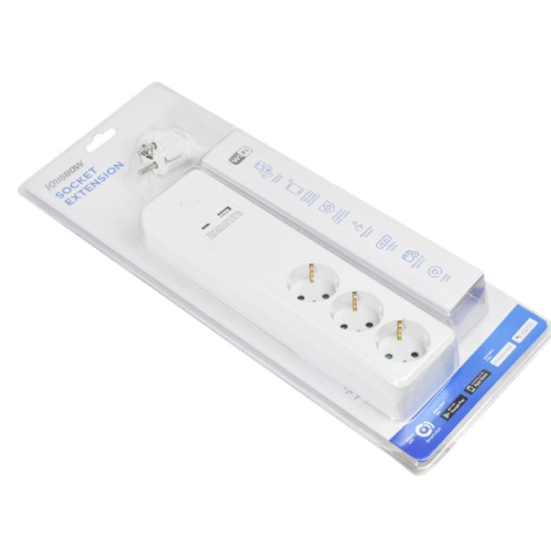 KRISBOW Stop Kontak 3 Socket Dilengkapi Wifi