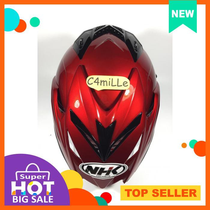 HELM NHK AVIATOR DOUBLE VISOR RED MAROON
