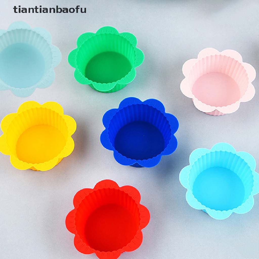 10pcs / Set Cetakan Cupcake Muffin Bahan Silikon