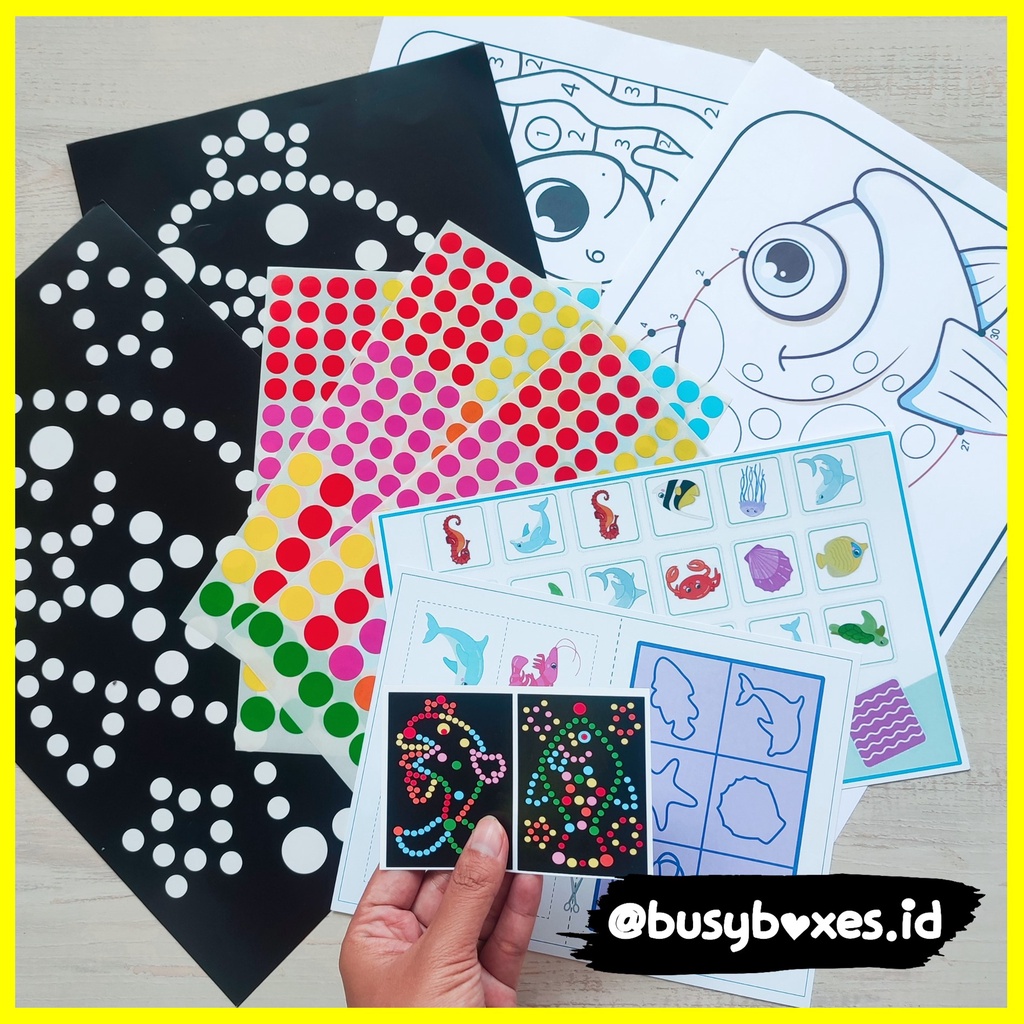 [busyboxes.id] Mainan Edukasi Menempel Sticker seri  ikan