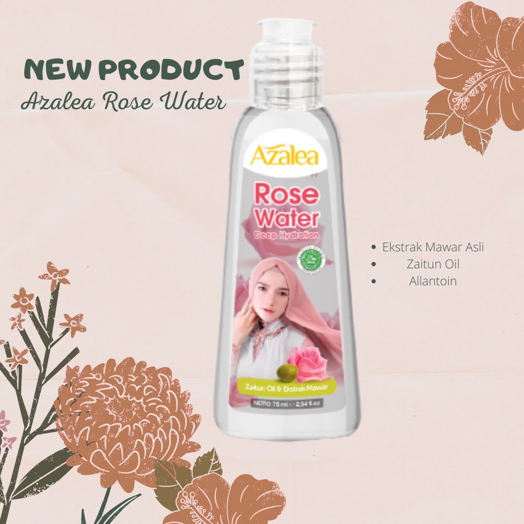 ⭐BAGUS⭐ AZALEA Deep Hydra Rose Water 75ml | Air Mawar Ekstrak Olive