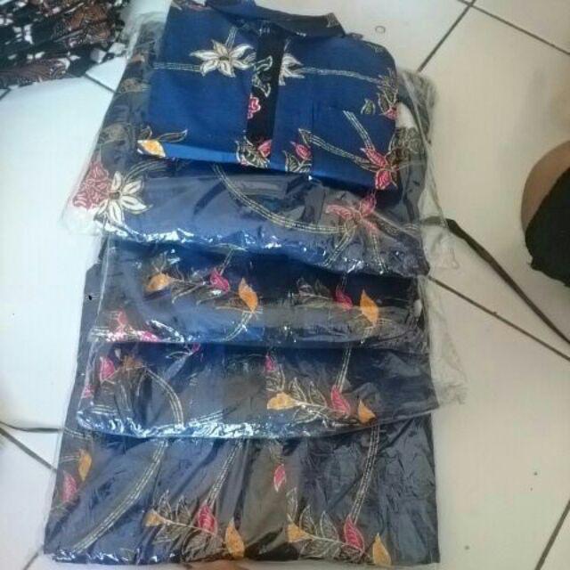 Qnunbatik Batik Family/keluarga Dress Naura Madura Biru