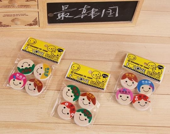 

(Set Isi 4) Penghapus Unik / Lucu Motif Wajah Senyum Anak Kecil
