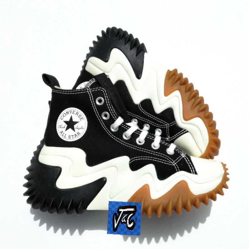 Sepatu Converse Run Star Motion Hike Canvas Platform Hi Black Murah
