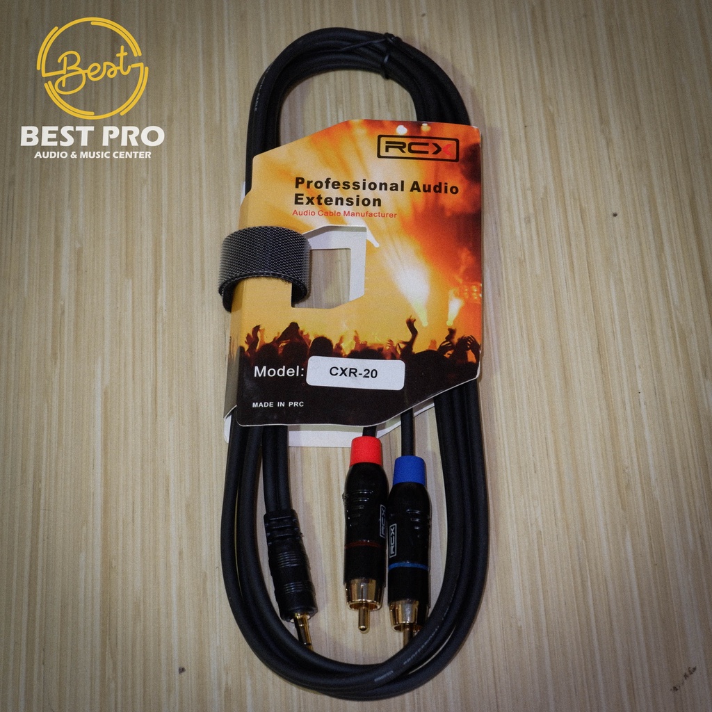 Kabel Input HP RCA RCX CXR-20 Jack 3.5mm to 2 RCA 2 Meter