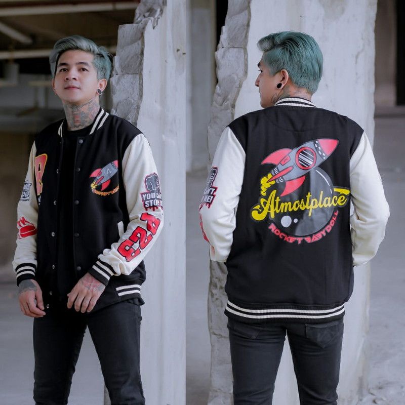 ATMOST-Jaket Pria Varsity Vintage Baseball