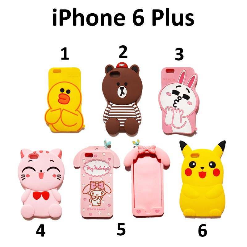 Silikon 3D karakter IPHONE 6 PLUS silicon softcase Silikon boneka lucu pelindung hp case tebal karet softcase lentur